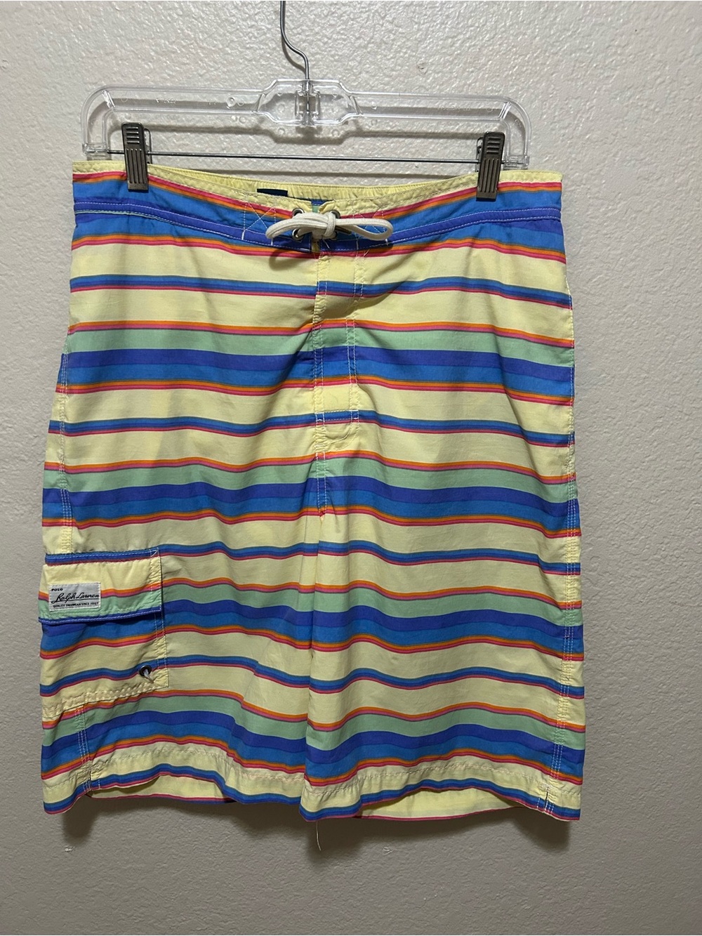 Vintage Polo Ralph Lauren Striped Multi-Color Swim Shorts Size Small
